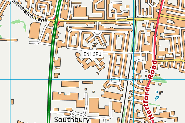 EN1 3PU map - OS VectorMap District (Ordnance Survey)