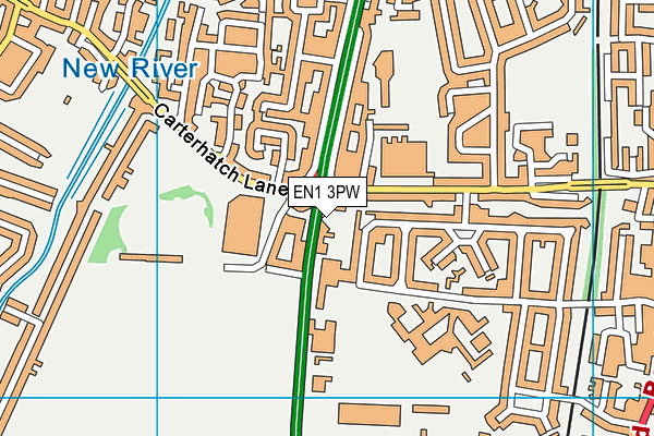 EN1 3PW map - OS VectorMap District (Ordnance Survey)