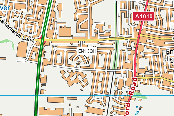 EN1 3QH map - OS VectorMap District (Ordnance Survey)