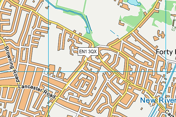 EN1 3QX map - OS VectorMap District (Ordnance Survey)