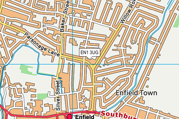EN1 3UG map - OS VectorMap District (Ordnance Survey)