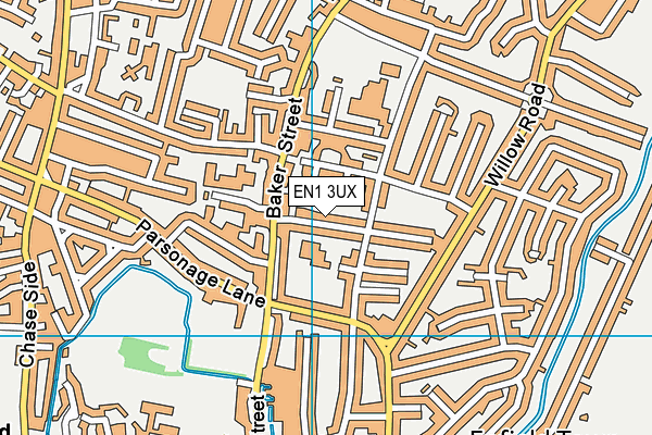 EN1 3UX map - OS VectorMap District (Ordnance Survey)