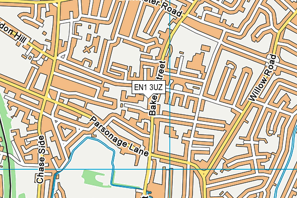 EN1 3UZ map - OS VectorMap District (Ordnance Survey)