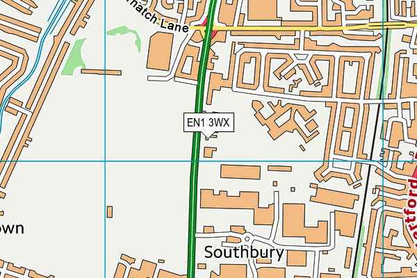 EN1 3WX map - OS VectorMap District (Ordnance Survey)