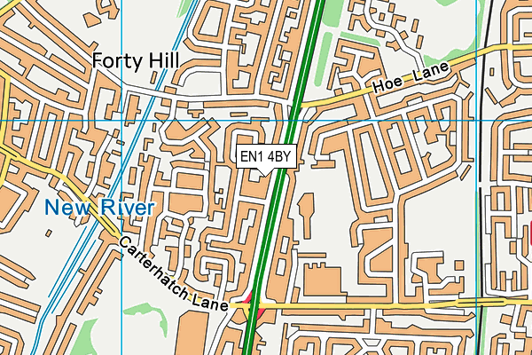 EN1 4BY map - OS VectorMap District (Ordnance Survey)