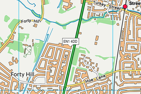 EN1 4DD map - OS VectorMap District (Ordnance Survey)
