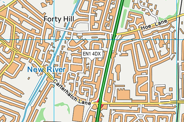 EN1 4DX map - OS VectorMap District (Ordnance Survey)