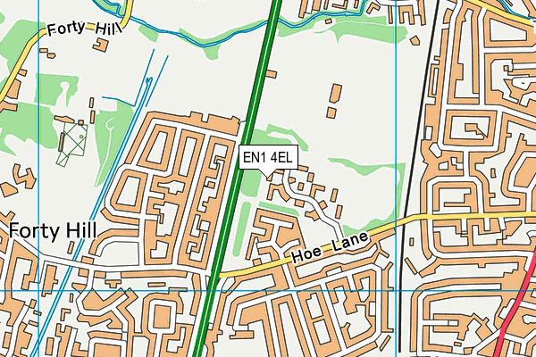 EN1 4EL map - OS VectorMap District (Ordnance Survey)