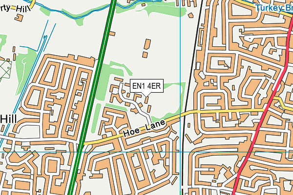EN1 4ER map - OS VectorMap District (Ordnance Survey)