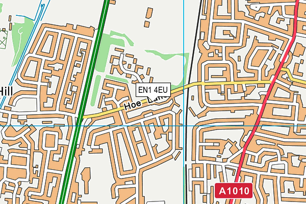 EN1 4EU map - OS VectorMap District (Ordnance Survey)