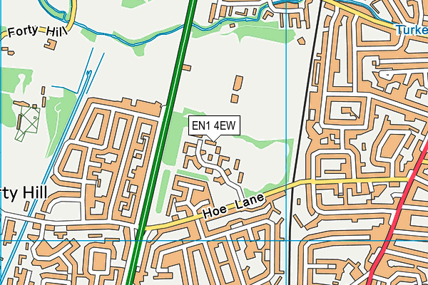 EN1 4EW map - OS VectorMap District (Ordnance Survey)