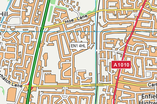 EN1 4HL map - OS VectorMap District (Ordnance Survey)