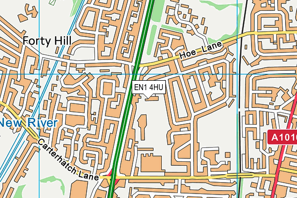 EN1 4HU map - OS VectorMap District (Ordnance Survey)