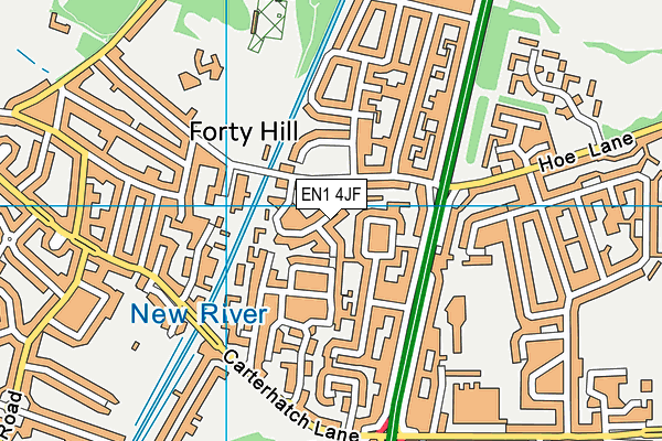 EN1 4JF map - OS VectorMap District (Ordnance Survey)