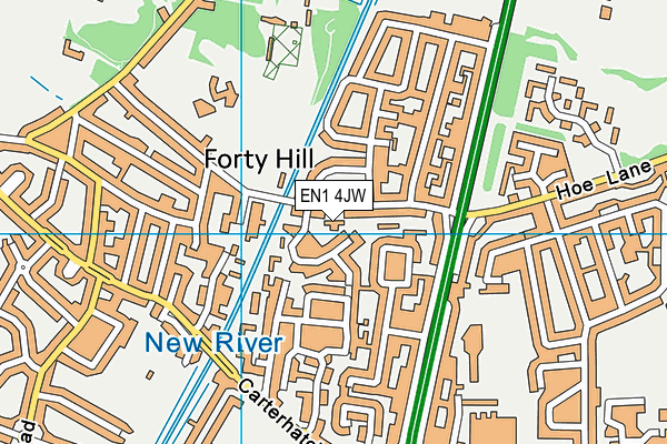 EN1 4JW map - OS VectorMap District (Ordnance Survey)