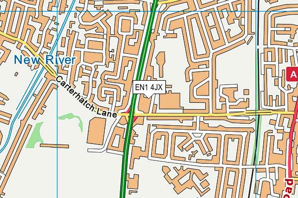 EN1 4JX map - OS VectorMap District (Ordnance Survey)