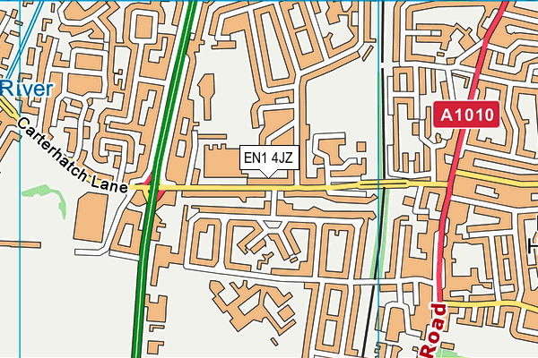 EN1 4JZ map - OS VectorMap District (Ordnance Survey)