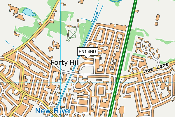 EN1 4ND map - OS VectorMap District (Ordnance Survey)