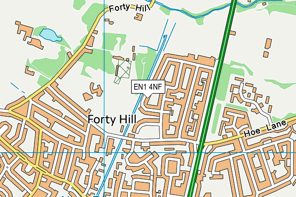 EN1 4NF map - OS VectorMap District (Ordnance Survey)