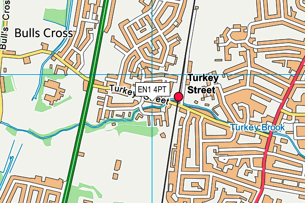 EN1 4PT map - OS VectorMap District (Ordnance Survey)