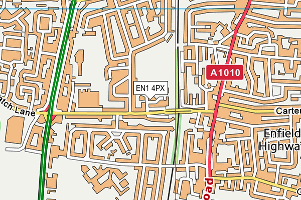 EN1 4PX map - OS VectorMap District (Ordnance Survey)