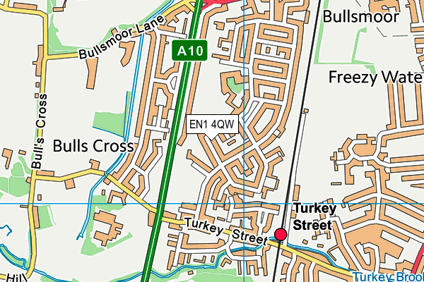 EN1 4QW map - OS VectorMap District (Ordnance Survey)