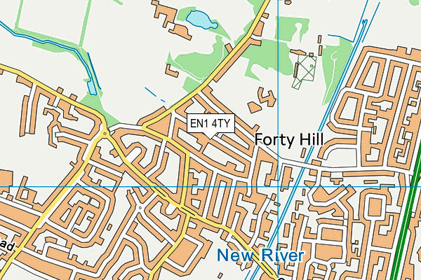 EN1 4TY map - OS VectorMap District (Ordnance Survey)