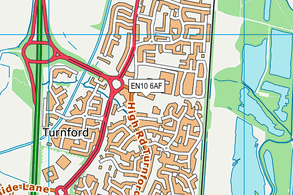 EN10 6AF map - OS VectorMap District (Ordnance Survey)