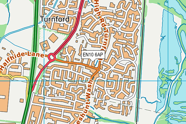 EN10 6AP map - OS VectorMap District (Ordnance Survey)