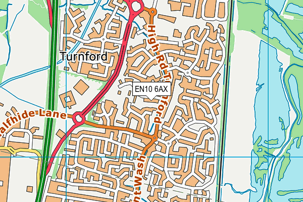 EN10 6AX map - OS VectorMap District (Ordnance Survey)