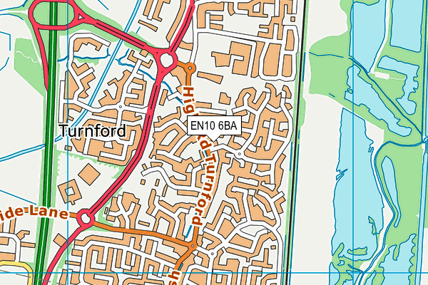 EN10 6BA map - OS VectorMap District (Ordnance Survey)