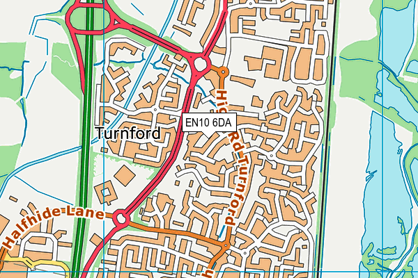 EN10 6DA map - OS VectorMap District (Ordnance Survey)