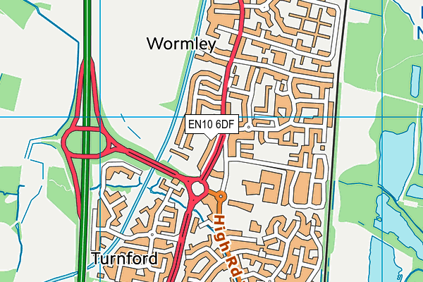EN10 6DF map - OS VectorMap District (Ordnance Survey)