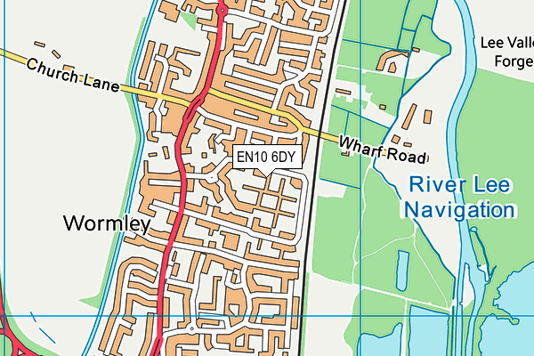EN10 6DY map - OS VectorMap District (Ordnance Survey)