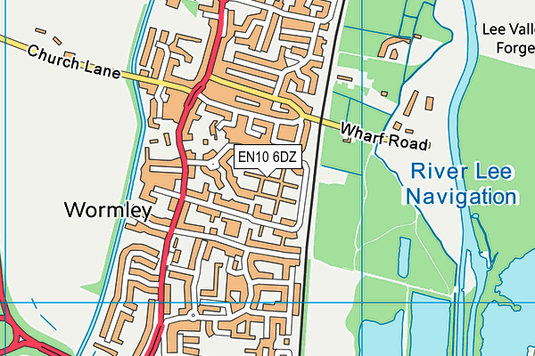 EN10 6DZ map - OS VectorMap District (Ordnance Survey)