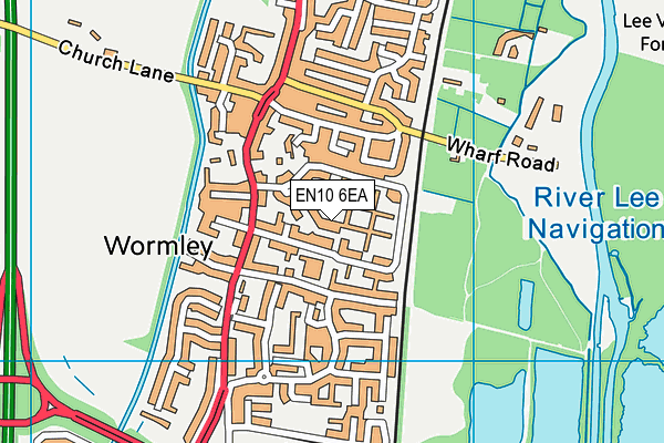 EN10 6EA map - OS VectorMap District (Ordnance Survey)