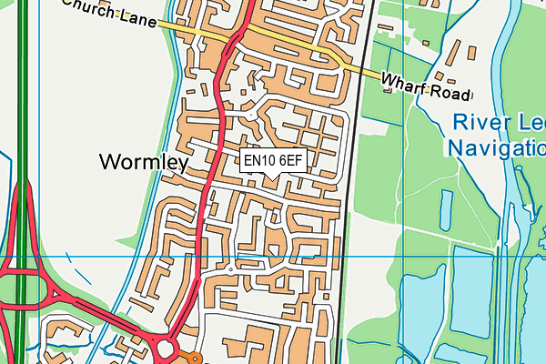 EN10 6EF map - OS VectorMap District (Ordnance Survey)