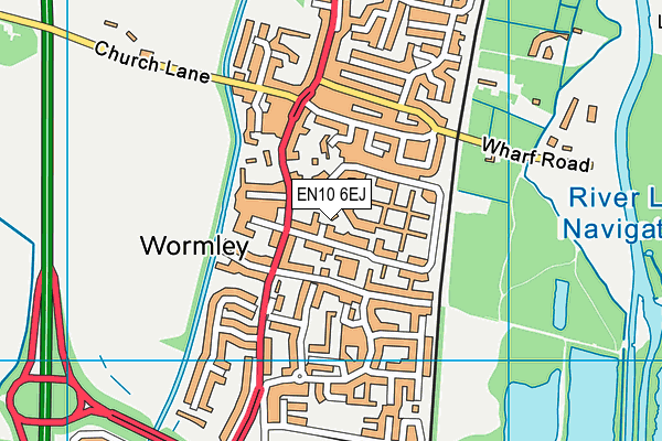 EN10 6EJ map - OS VectorMap District (Ordnance Survey)