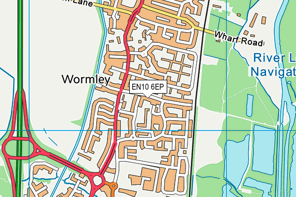 EN10 6EP map - OS VectorMap District (Ordnance Survey)