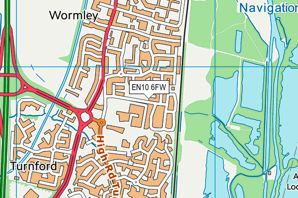 EN10 6FW map - OS VectorMap District (Ordnance Survey)