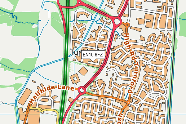EN10 6FZ map - OS VectorMap District (Ordnance Survey)