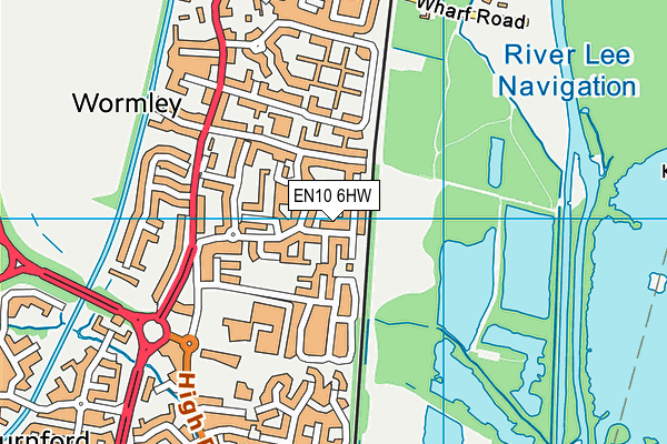 EN10 6HW map - OS VectorMap District (Ordnance Survey)