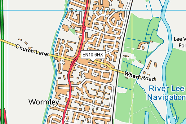 EN10 6HX map - OS VectorMap District (Ordnance Survey)
