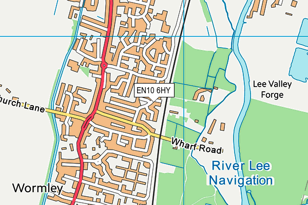 EN10 6HY map - OS VectorMap District (Ordnance Survey)