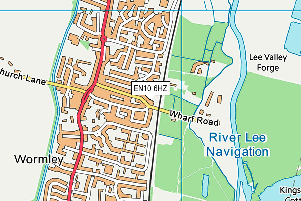 EN10 6HZ map - OS VectorMap District (Ordnance Survey)