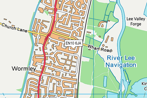 EN10 6JA map - OS VectorMap District (Ordnance Survey)