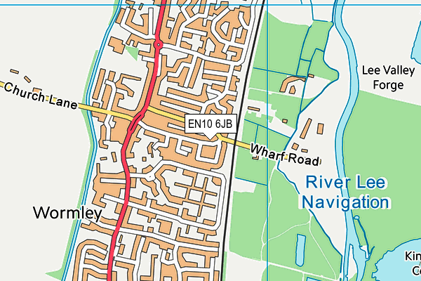 EN10 6JB map - OS VectorMap District (Ordnance Survey)