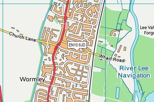 EN10 6JD map - OS VectorMap District (Ordnance Survey)