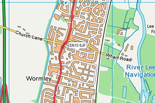 EN10 6JF map - OS VectorMap District (Ordnance Survey)