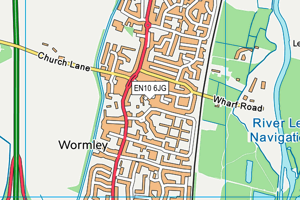 EN10 6JG map - OS VectorMap District (Ordnance Survey)